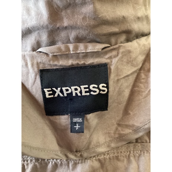 Express Utility Field Jacket Small Grey Drawstring Waist Full Zip Cargo - Picture 5 of 7
